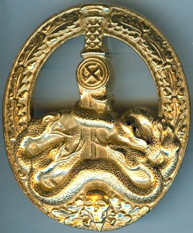 Anti-Partisan War Badge Gold Finish