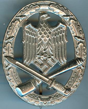 Army General Assault Badge Silver Finish