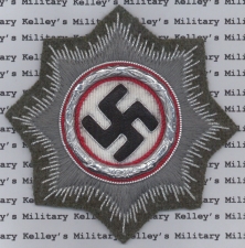 Bullion German Cross in Silver on Field Grey