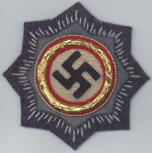 Bullion German Cross in Gold on Luftwaffe Blue
