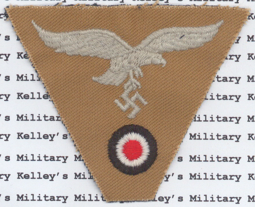 Luftwaffe Afrika enlisted man's combined M1943 trapezoid cap insignia