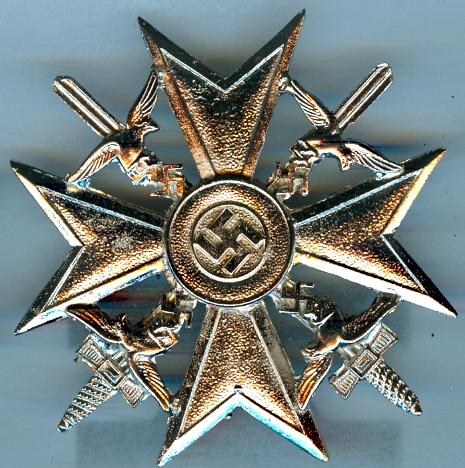 Spanish Cross With Swords Silver Finish