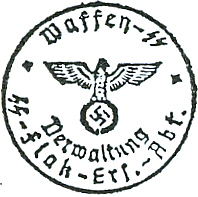 Waffen SS Flak Unit Rubber Stamp