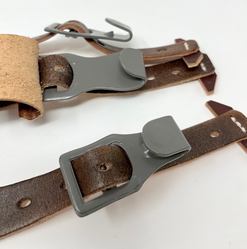 WWII German Army Y Straps - Heer EM Leather Suspenders Load Bearing - Reproduction By Warcraft Exports