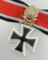 1939 Knights Cross With Oak Leaves Swords and Diamonds Gold Finish