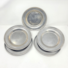 Original WW1 9" USN Mess Hall Aluminum Plate USN 2 (Set of 5)