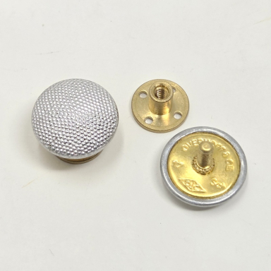 17mm Silver Shoulder Board Button, Screwback (Sold Individually)