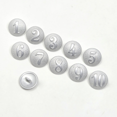 19mm Numbered Pebbled Tunic Buttons (Sold Individually)