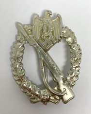 Infantry Assault Badge, Nickel Silver (Hollow Back)