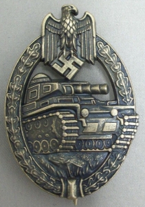 Army Tank Combat Badge Bronze Finish