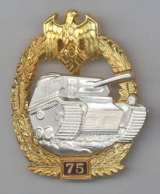Army Tank Combat Badge 75 Engagements