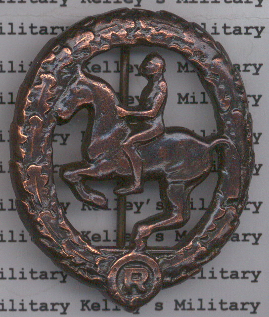 German Horseman's Badge 3rd Class Bronze Kelleys Military