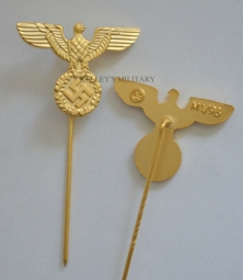 Nazi Party Eagle Stick Pin Badge - Gold