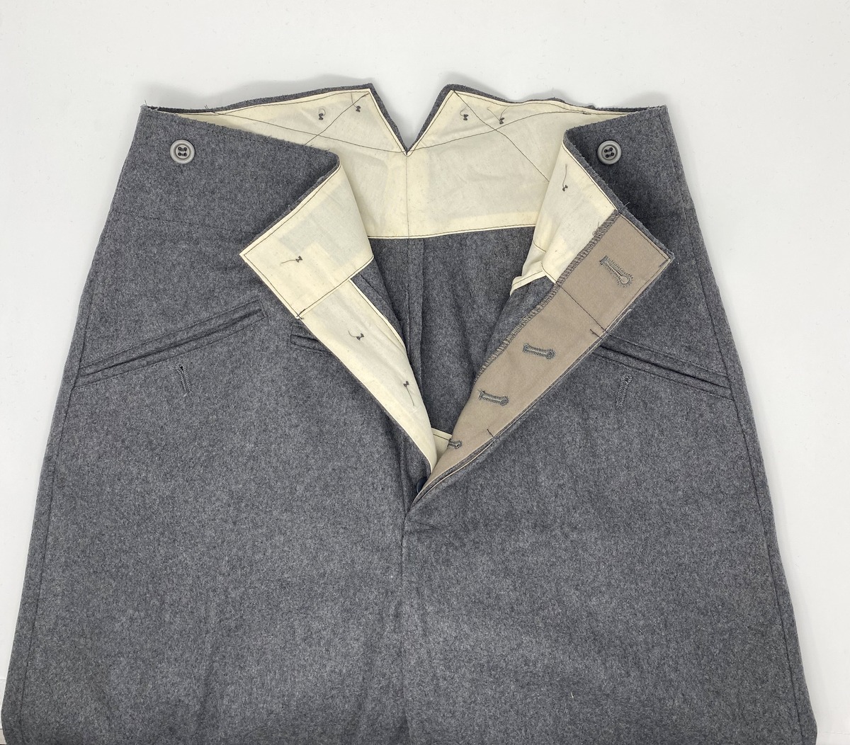 Kelleys Military: M36 Stone Grey Wool Trousers