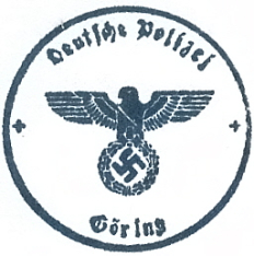 Deutsch Police Goring Rubber Stamp