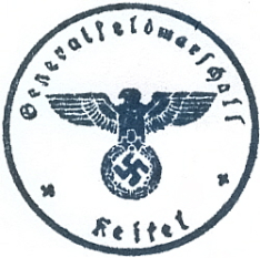General Field Marshal Keitel Rubber Stamp